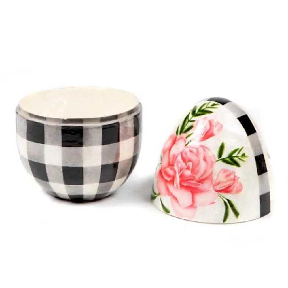 Mackenzie-Childs Rosy Posy Capiz Egg - Picture 3 of 7